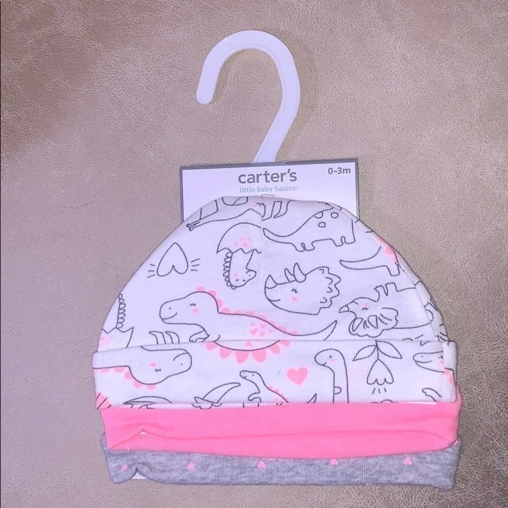 Set of 3! Carter’s Little Baby Basics Beanie Set